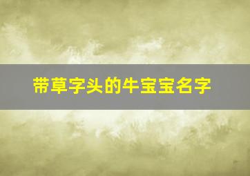 带草字头的牛宝宝名字,带草字头的牛宝宝名字有哪些