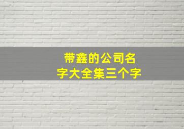 带鑫的公司名字大全集三个字,带鑫的公司名字大全集三个字