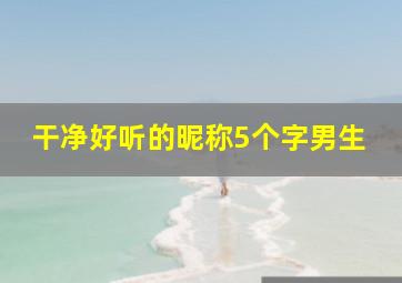 干净好听的昵称5个字男生,好听的五个字的男生名字