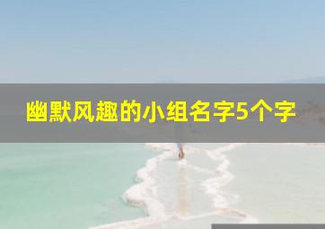 幽默风趣的小组名字5个字,搞笑又高端的小组名