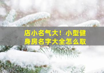 店小名气大！小型健身房名字大全怎么取,关于健身房名字大全