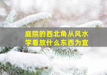 庭院的西北角从风水学看放什么东西为宜,院内西北角风水