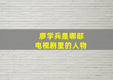 廖学兵是哪部电视剧里的人物,电视剧里叫廖学兵的电视剧叫什么名字