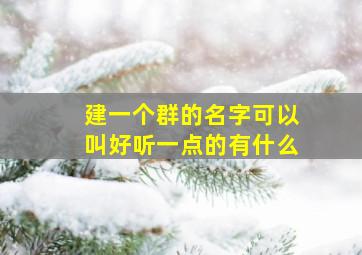 建一个群的名字可以叫好听一点的有什么,建立个群起什么名