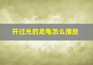 开过光的龙龟怎么摆放,开光的龙龟怎么清洁