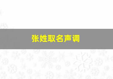 张姓取名声调,张姓氏取名