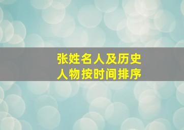 张姓名人及历史人物按时间排序,张姓古代历史名人