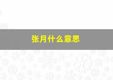 张月什么意思,张月因为林有有这个角色都承受了什么