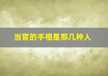 当官的手相是那几种人,当高官的手相