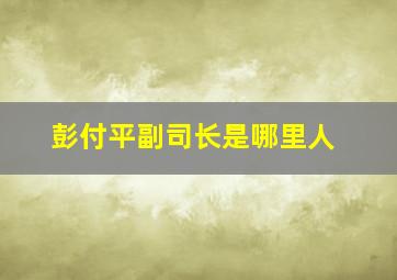 彭付平副司长是哪里人,彭复兴简介