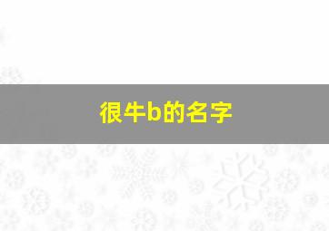 很牛b的名字,很牛的名字大全