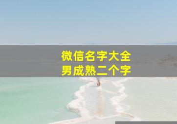 微信名字大全男成熟二个字,微信名字大全男成熟两个字