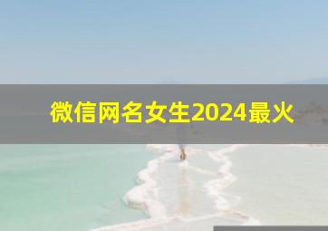 微信网名女生2024最火,微信网名大全2024最新版