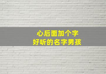 心后面加个字好听的名字男孩,心字后面组词