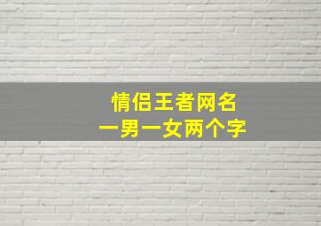 情侣王者网名一男一女两个字,情侣王者游戏名一男一女