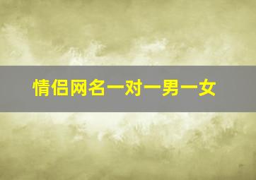 情侣网名一对一男一女,情侣名字一对网名