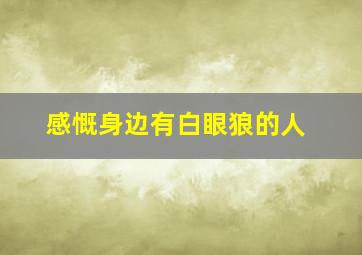 感慨身边有白眼狼的人,形容一个人白眼狼的说说