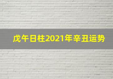 戊午日柱2021年辛丑运势,