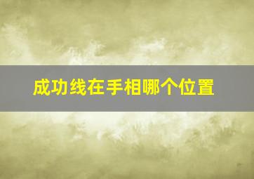 成功线在手相哪个位置,看手相成功线代表什么