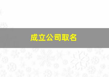 成立公司取名,成立公司取名带君字的