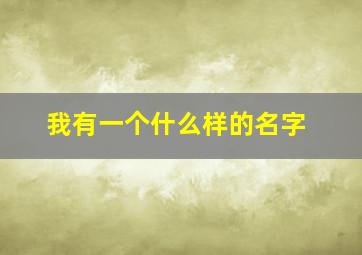 我有一个什么样的名字,我有一个什么样的名字