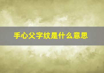 手心父字纹是什么意思,怎么看掌纹图解手相