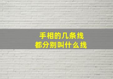 手相的几条线都分别叫什么线,手相中的几条线