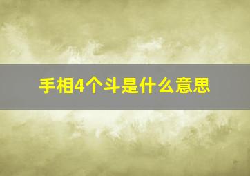 手相4个斗是什么意思,手有4个斗的命运怎么样