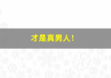 才是真男人！,这才是真男人电视剧