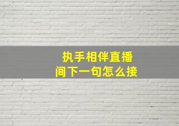 执手相伴直播间下一句怎么接,执手相伴直播间下一句怎么接的