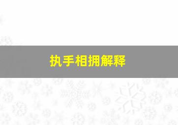 执手相拥解释,执手相牵意思