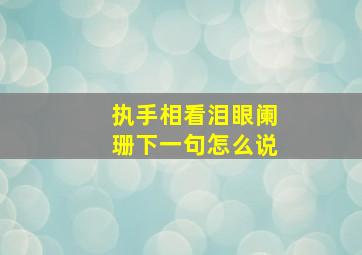 执手相看泪眼阑珊下一句怎么说,执手相看泪眼的上一句