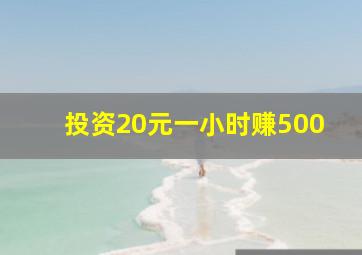 投资20元一小时赚500,目前手上有20多万