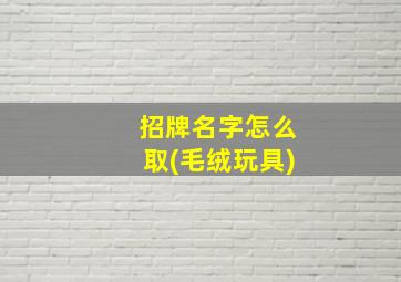 招牌名字怎么取(毛绒玩具),招牌名字有趣