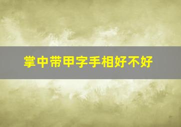 掌中带甲字手相好不好,掌中甲子