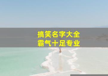 搞笑名字大全霸气十足专业,经典搞笑名字大全