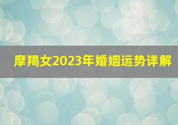 摩羯女2023年婚姻运势详解,摩羯座女2023年的全年运势