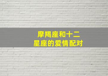 摩羯座和十二星座的爱情配对,摩羯座和12星座的配对指数