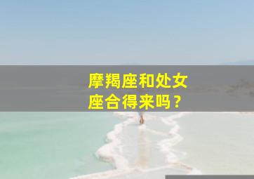 摩羯座和处女座合得来吗？,摩羯座和处女座合得来吗男生