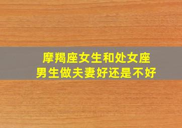 摩羯座女生和处女座男生做夫妻好还是不好,摩羯座女生和处女座男生婚姻能幸福吗