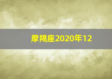 摩羯座2020年12