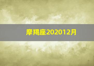 摩羯座202012月,请问12月是什么星座