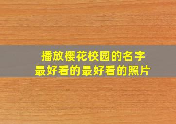 播放樱花校园的名字最好看的最好看的照片