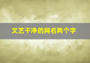 文艺干净的网名两个字,网名两个字简单干净