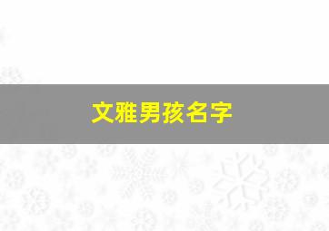 文雅男孩名字,有文雅的男孩名字2018