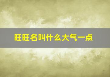 旺旺名叫什么大气一点,旺旺名称是什么?