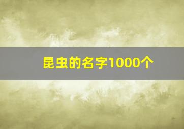 昆虫的名字1000个,昆虫的名字1000个图片