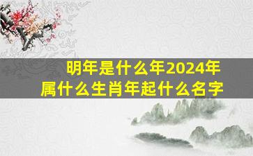 明年是什么年2024年属什么生肖年起什么名字,明年是什么年2024年属相