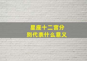 星座十二宫分别代表什么意义,星座十二宫位吉凶