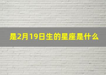 是2月19日生的星座是什么,是2月19日生的星座是什么呢